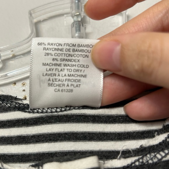 Jax & Lennon Raw hem black and white striped tee romper. Size 12-18m - Picture 7 of 11